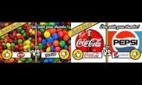 M&m's skittles Pepsi Coca cola