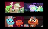 [Request] TAWOG VS MLP Sparta Remixes Quadparison 2