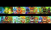 Originals,Toys,Withereds,Phantoms,Nightmares,Funtimes,Salvages and Rockstars sing the FNAF 1 Song