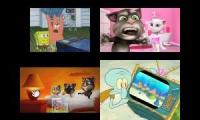 Spongebob My Talking Tom Sparta Quadparison