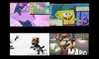 My little pony SpongeBob my talking tom mario sparta quadparison