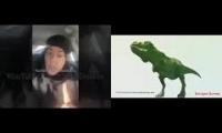 Dinosaur dancing to dayooth