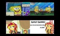 SpongeBob SquarePants Vs. Sunset Shimmer Sparta Remix Quadparison 1