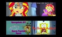 SpongeBob SquarePants Vs. Sunset Shimmer Sparta Remix Quadparison 4