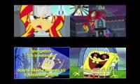 SpongeBob SquarePants Vs. Sunset Shimmer Sparta Remix Quadparison 7