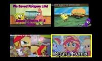 SpongeBob SquarePants Vs. Sunset Shimmer Sparta Remix Quadparison 9