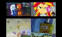 SpongeBob SquarePants Vs. Sunset Shimmer Sparta Remix Quadparison 10