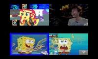 SpongeBob SquarePants Vs. Sunset Shimmer Sparta Remix Quadparison 12