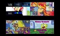 SpongeBob SquarePants Vs. Sunset Shimmer Sparta Remix Quadparison 13