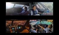 Thumbnail of Female pilots landing, cockpit view