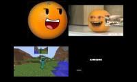 Annoying Orange vs Minecraft vs Samsung Sparta remix quadparison