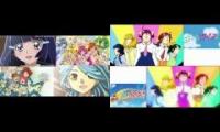 Smile precure(glitter force)  opening quadparison