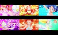 Kirakira precure a la mode all 6 henshin