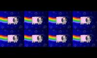 too many techno nyan cats