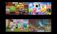 Pororo vs My Little Pony Sparta Remix Quadparison