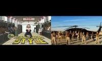Psy gagnam style original vs US Military parody