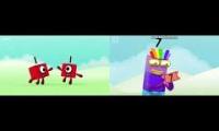 Numberblocks Seven are Welsh and English