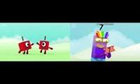 Numberblocks Seven are Welsh and English