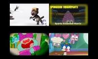 Quadparison of My Talking Tom Unikitty Chowder and Patrick Star