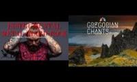 Gregorian chant with heavy rock.......