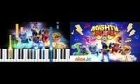 PAW Patrol - The Mighty Pups Theme Song - Piano Tutorial Vs Theme Song