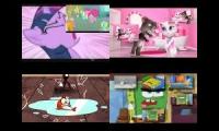 Quadparison of My Little Pony My Talking Tom Mickey Mouse Spongebob