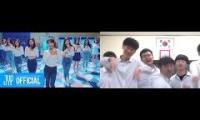 TWICE HEART SHAKER  ORIGINAL VS PARODY; The skip is original 2:08 and 1:13