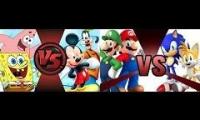 SpongeBob & Patrick vs. Mickey Mouse & Goofy & Mario & Luigi vs. Sonic & Tails