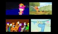 HiHiPuffyAmiYumi & Piglet Big Movie & Cartoonmania The Movie & Happy Tree Friends Sparta Quadparison