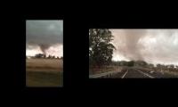 Two simultaneous perspectives of the 2013 Mulwala tornado