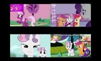 (Easter Day Special) Sweetie Belle Has A Sparta Remix Quadparison