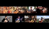 8 people playing Bach Cello Prelude on Guitar at the Same Time