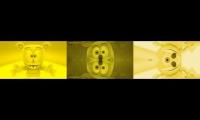3 gummy bears in irish yellow and chipmunk and mirror