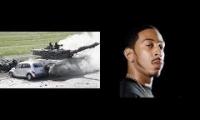 Leopard 2A4 rams into cars at full speed vs. Ludacris - Move Bitch Get Out Da Way