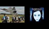Awesome F-22 Raptor Falls/freefall from sky in full control 4K vs Evanescence - Imaginary