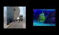 Spongebob crashes a ship
