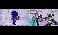 Majin Sonic and Ruv vs Boyfriend and Tabi