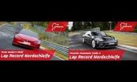 Tesla model s vs Porsche Panamera Turbo S on Nordschleife