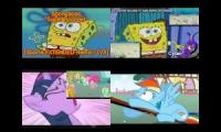 Spongebob vs My Little Pony Sparta Quadparison