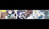Minecraft with kronii and mumei plus gura