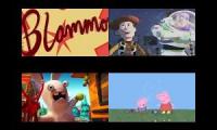 Disney+ Quadparison of Sparta Remixes [Blammed! Explode! George Pig Crying & RAbbids Invasion]