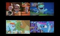 Rabbids Invasion vs My Little Pony sparta remix quadparison