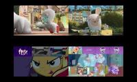 Rabbids Invasion vs My Little Pony sparta remix quadparison 2