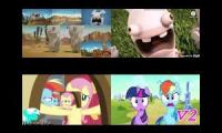 Rabbids Invasion vs My Little Pony sparta remix quadparison 16