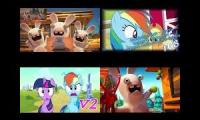 Rabbids Invasion Vs My Little Pony Sparta Remixes Quadparison 1