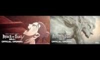 Attack On Titan Season 4 parts 1 and 2 intro together