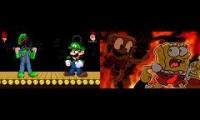 Burned Luigi and Faker Spongebob vs Luigi and Spongebob