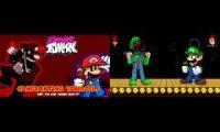 MX and Burned Luigi vs Mario Brothers