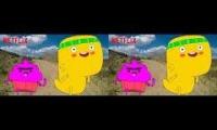 CUPCAKE AND DINO SINGING THEME SONG WITH TWINS