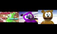 3 Gummy bears sings Time is ticking away.